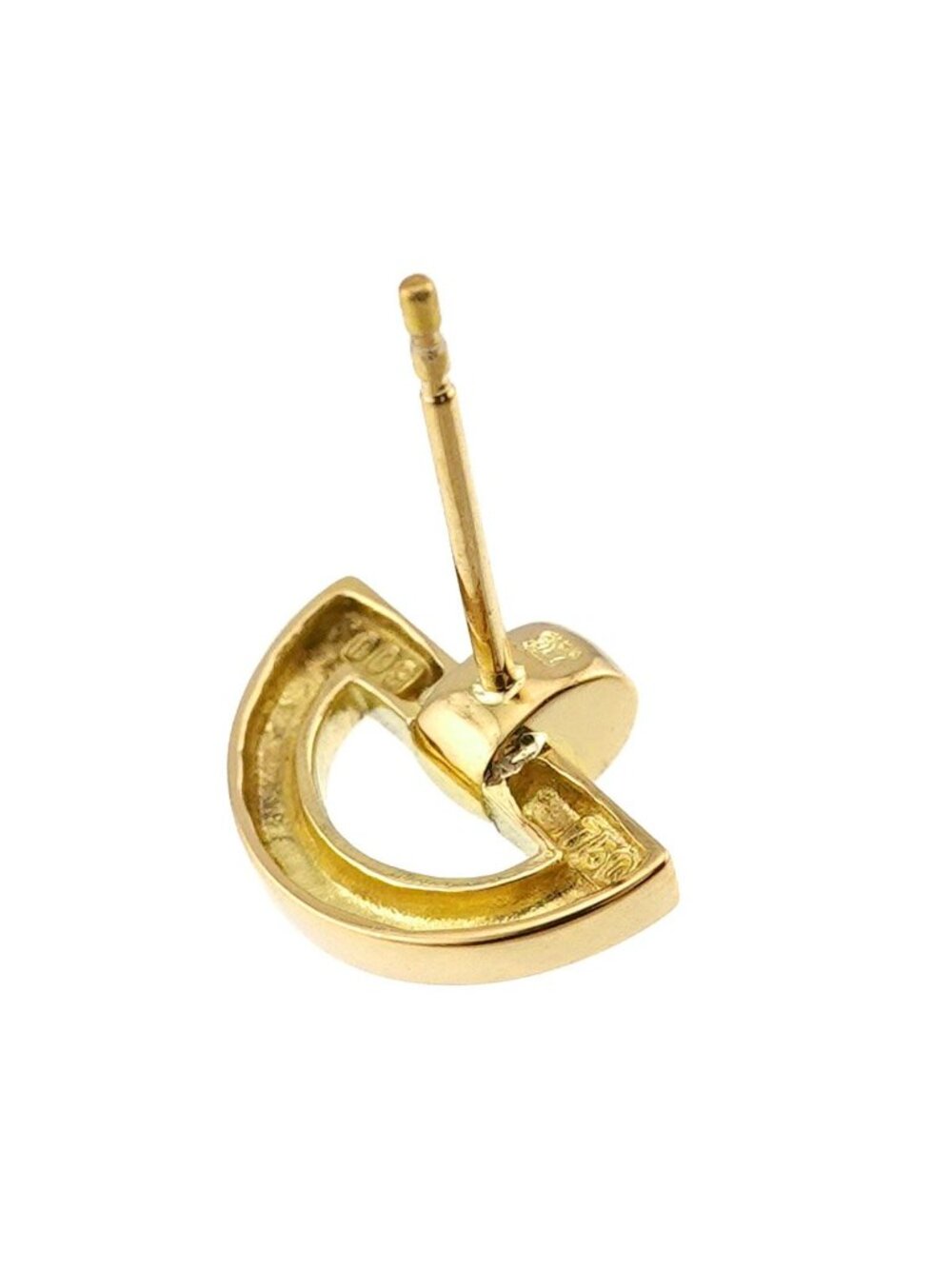 Celine Diamond Earrings 18k YG Yellow Gold 750 Single Pierced - Picture 5 of 7